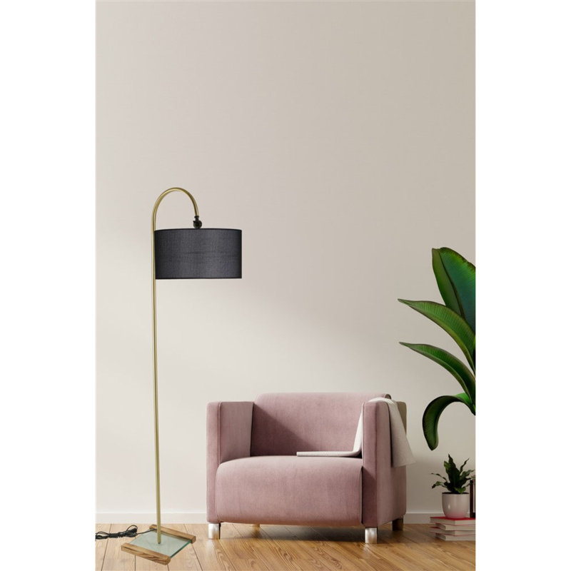 Adolar 165cm Arched Floor Lamp, Black