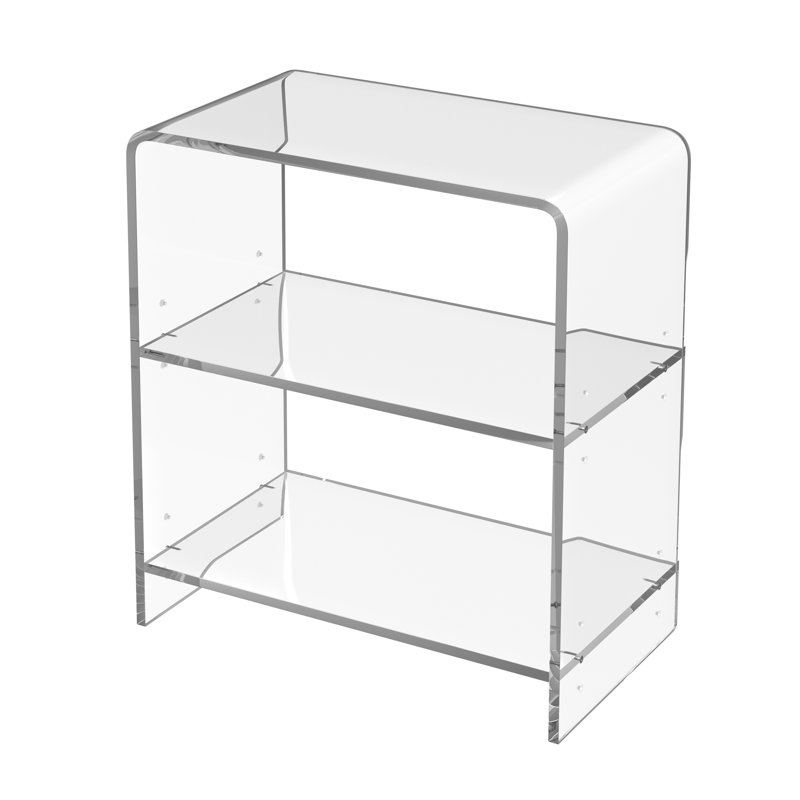 Bibliothèque étagère à 2 niveaux en acrylique transparent l 22 po Candice