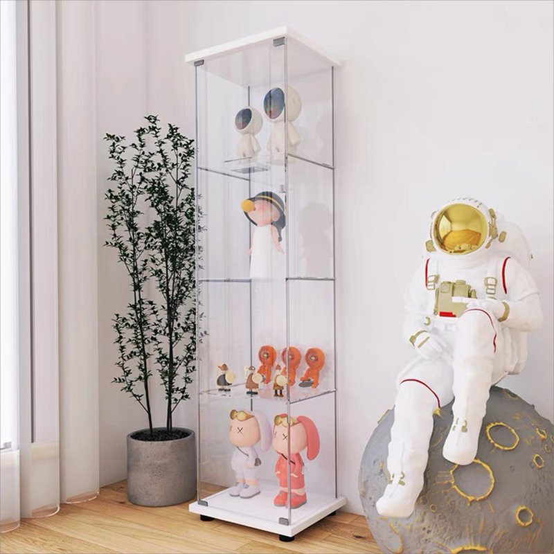 Vitrine à une porte avec 4 tablettes, Blanc