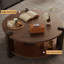 Table basse ronde en bois massif-105892956