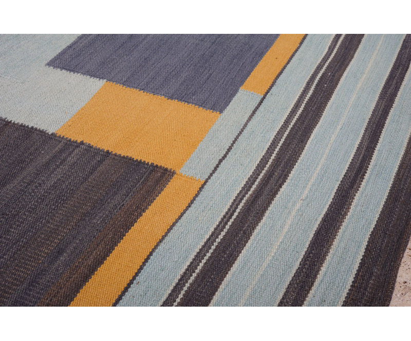 Plaid Area Rug in Gray/Blue