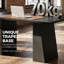 Bureau d'ordinateur 63 pouces avec structure trapézoïdale, grain de bois noir