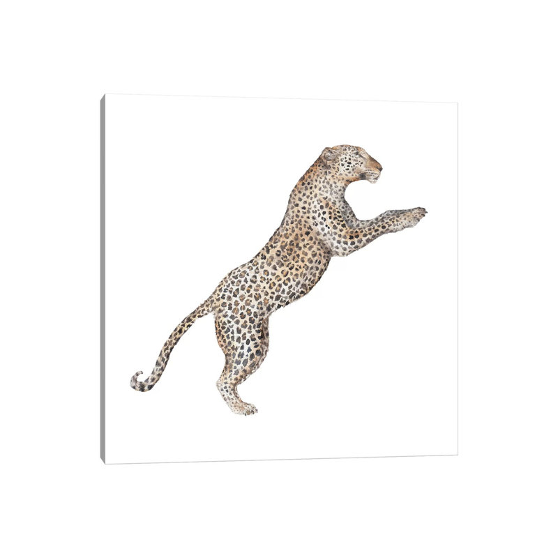 Leaping Leopard by Wandering Laur - Wrapped Canvas Print, 45.72 cm H x 45.72 cm W x 1.91 cm D