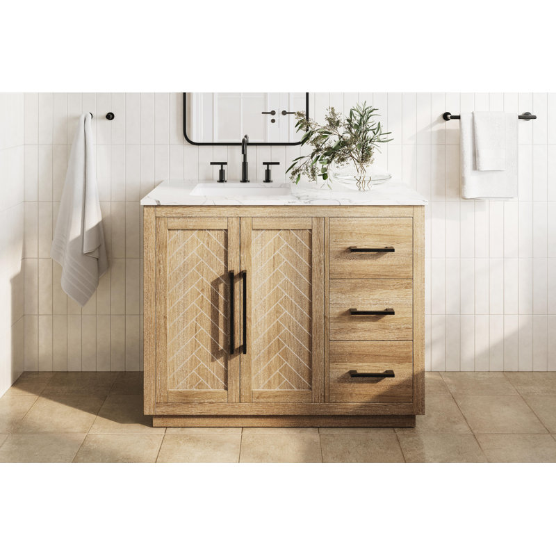 Meuble-lavabo simple 42 po, Lin chêne