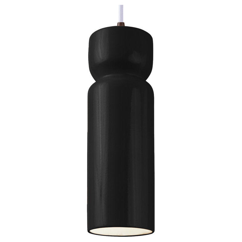 Luminaire suspendu sablier 1 lumière Ashford, Bronze foncé, Noir brillant