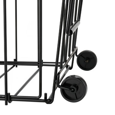 Tennis Ball Hopper, Holds 75 Tennis Balls, Pickleball Basket Cart with Wheels for Easy Pick Up, Portable Pickleball Caddy with Heavy-Duty Construction, Handle, for Training Carrying Storage
