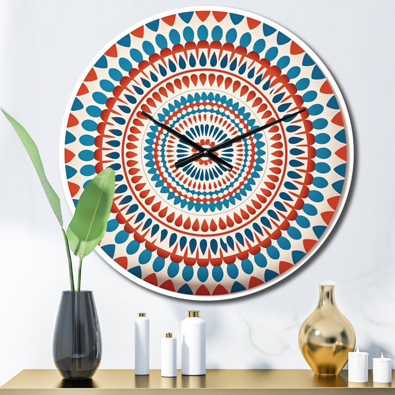 Horloge murale en métal exquise Mandala, Moyenne