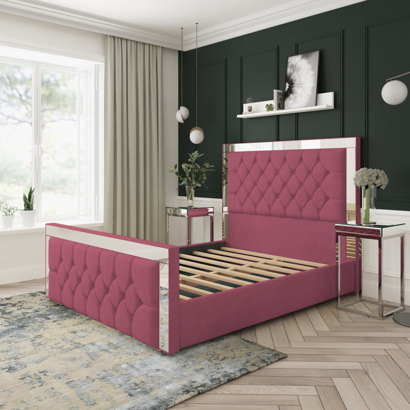 Upholstered Bed, Small Double (4'), Maroon