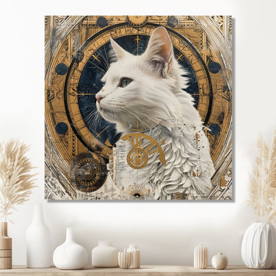 Collage Majestic White Cat - Cat Wall Art Decor