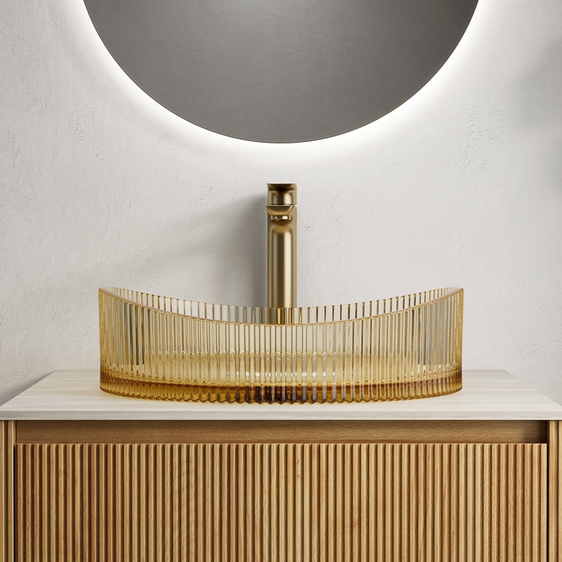 Lavabo de salle de bain en forme de cristal en cristal Yuan³ sans robinet