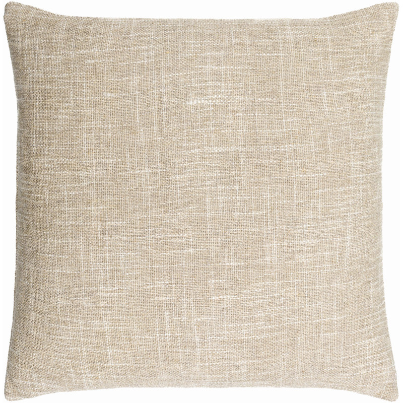 Danwood Solid Color, Abstract Cotton Throw Pillow, Tan, Pillow Cover Only - No Insert, 20" x 20"