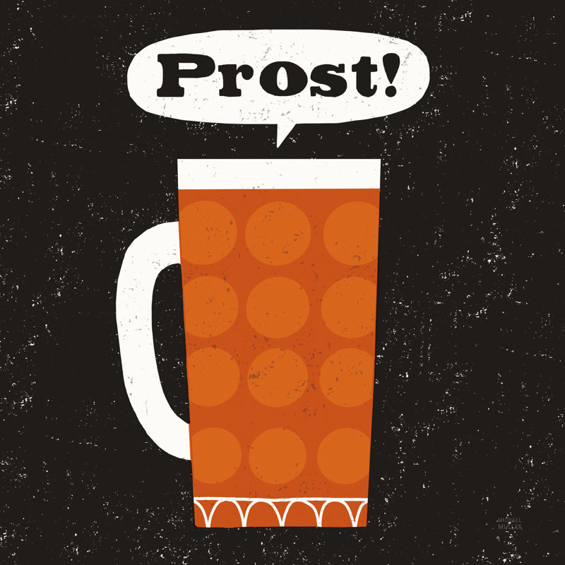Reproduction d’art sur toile, "Craft Beer Prost" par Michael Mullan, H 12 po x l 12 po