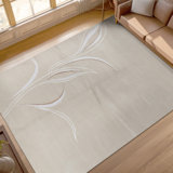 Himalayan Wool Floral Area Rug in Beige