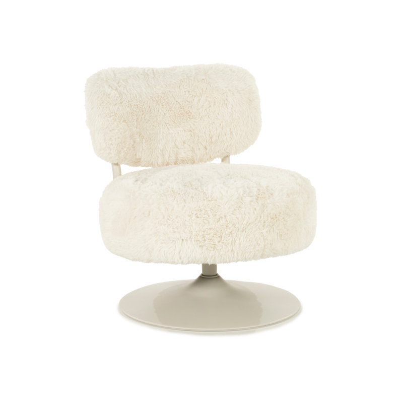 Accent Chair Swivel Armless Chair, Beige