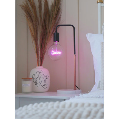 Stonerstown 51Cm Black/Copper Desk Lamp Set with Outlet