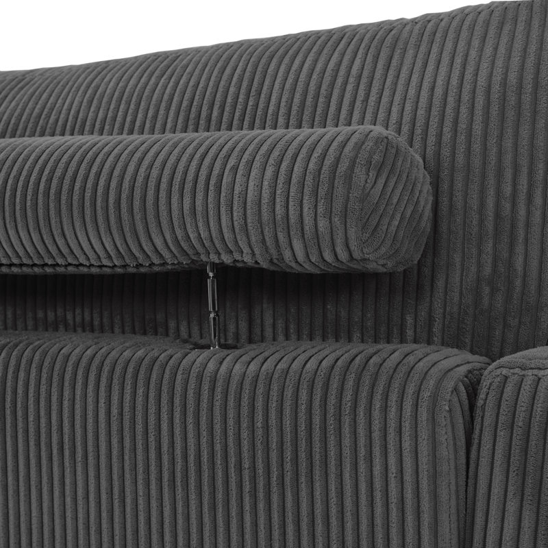 Canapé modulaire en velours côtelé Bentura, Gris