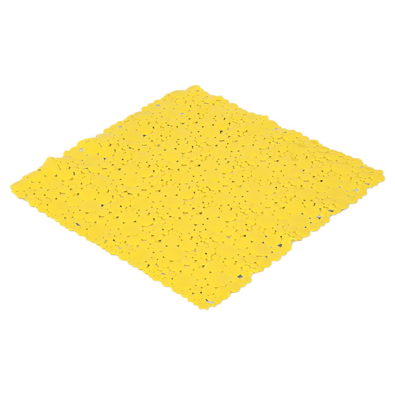 Yellow PVC Non-Slip Square Shower Mat 20" x 20"
