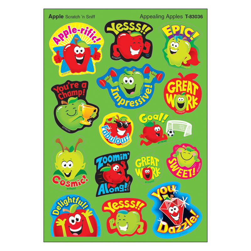 Ensemble d’autocollants 360 pièces attrayantes apples stinky