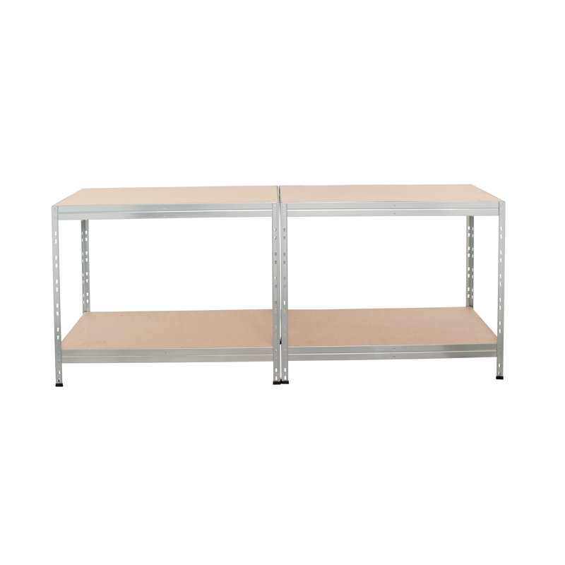 Galvanized 4-Tier Metal Shelf with HDF Boards, 71" x 47" x 18"