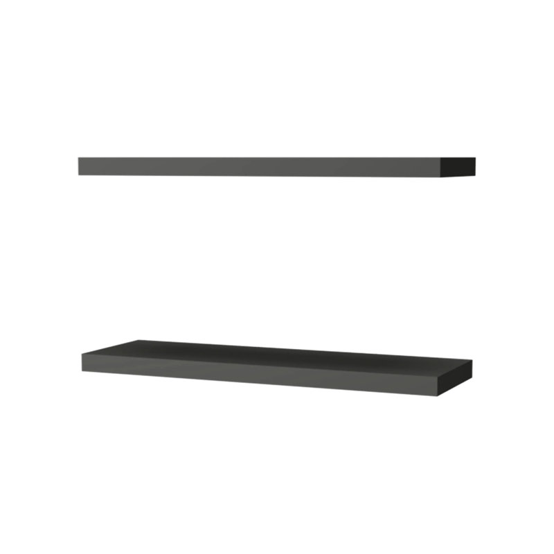 Matt Grey Shelf, 31.5" Wide. Minimalist For Home Living. Wall Mounted, Horizontal, Living Space, Particle Board Wide Shelf. Design Space. Primary Area, Made Of