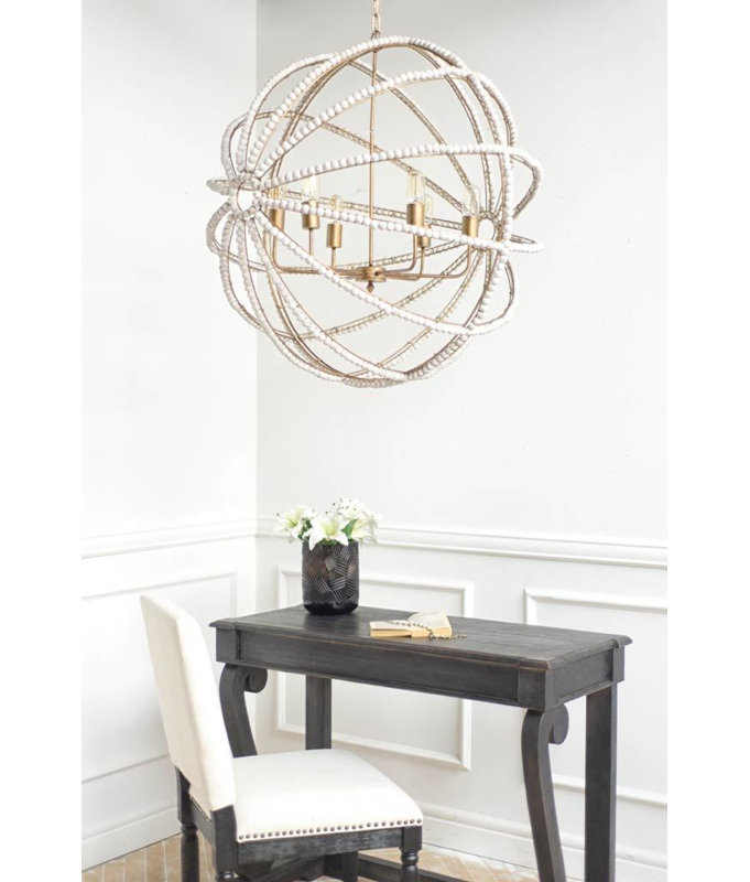6 - Light Chandelier, White