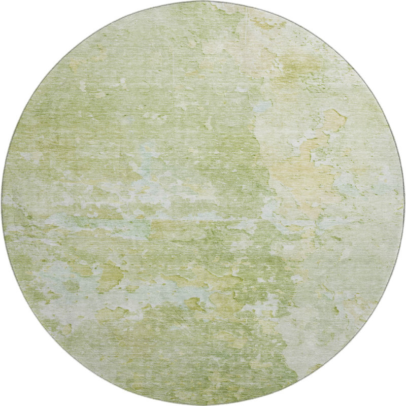 Premium Machine Washable Larock AMF1234 Abstract Rug, Round 8'