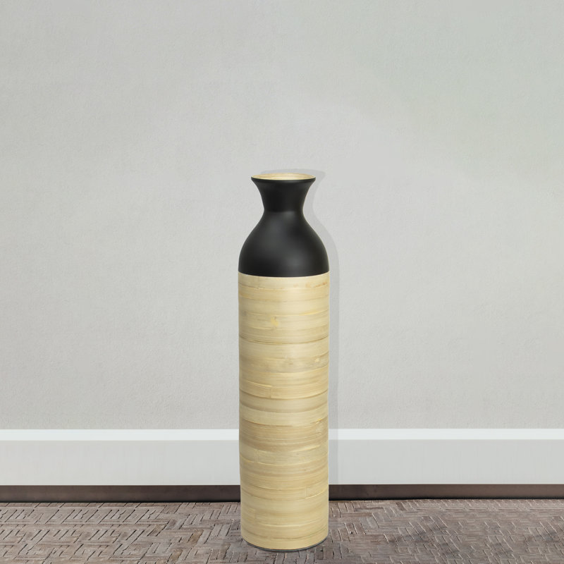 Hauts vases de plancher en bambou Dylon, H 31 po x l 8 po x P 8 po, Naturel, 1
