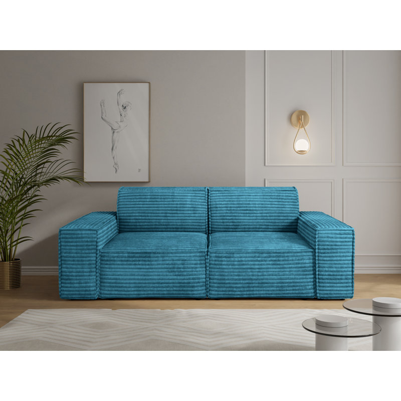 Mathushan 2 Seater Loveseat, Blue Marine