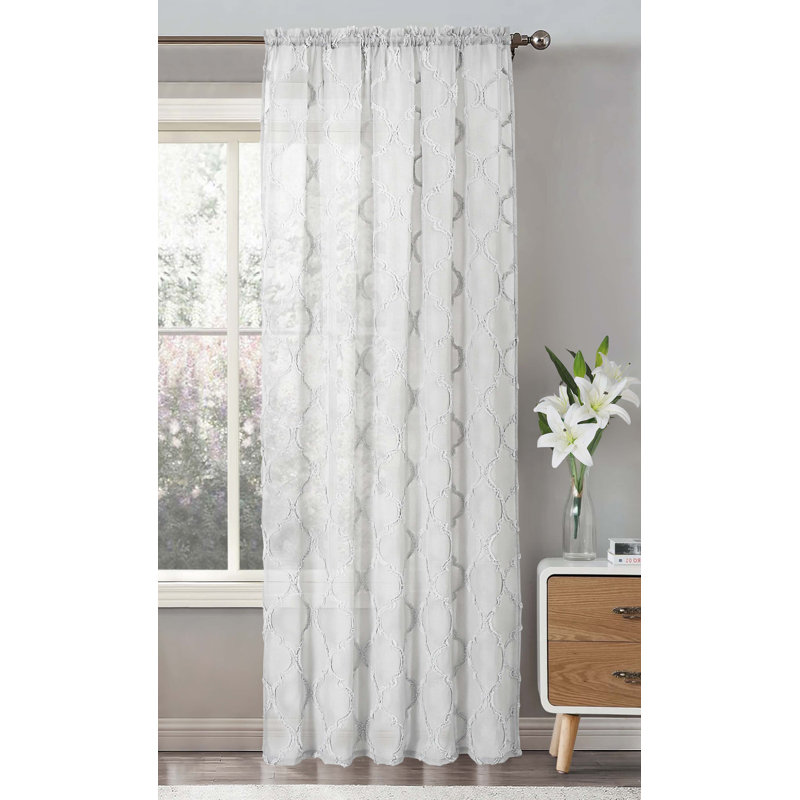 Brookhaven Curtain Single Panel, White, 150cm Width x 229cm Drop