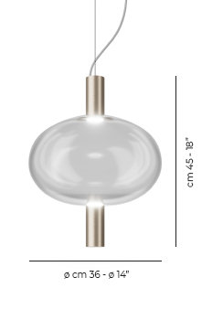 Riflesso 1 - Light Pendant, Crystal Transparent, Matte Gold