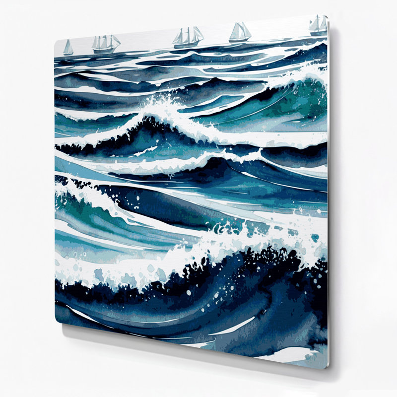Art mural bleu nautique bleu nautique, H 16 po x l 16 po