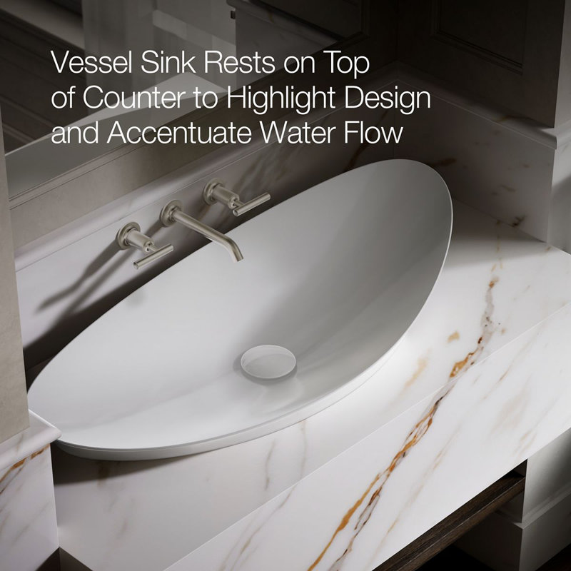 Veil® Trough Fireclay Specialty Vessel Bathroom Sink, White