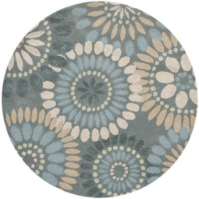 Arber Hand-Tufted Wool Blue Area Rug