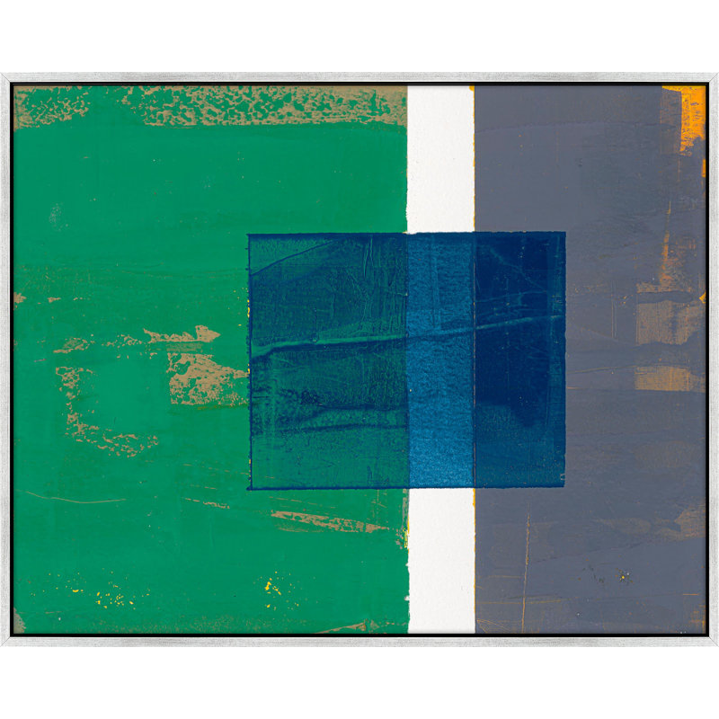 Bold In Blue 1 by Andrea Stokes, 20" H x 25" W x 1.38" D, Silver Framed