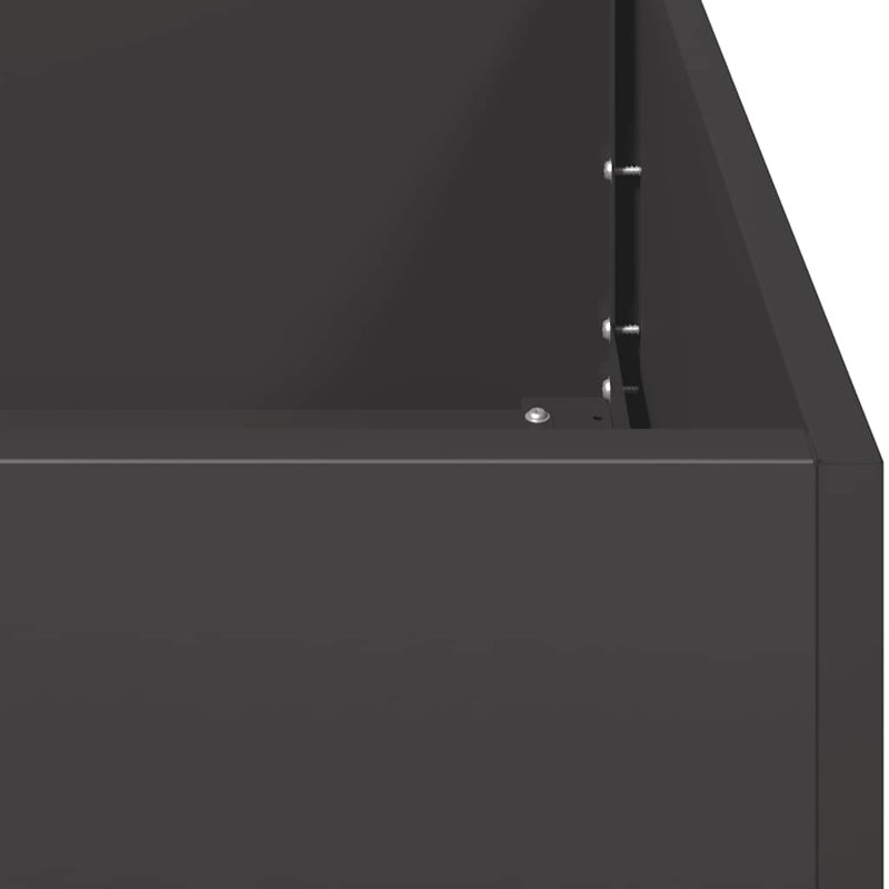 Grand pot de fleurs Vidaxl, Noir, H 15,7 po x l 47,2 po x P 15,7 po