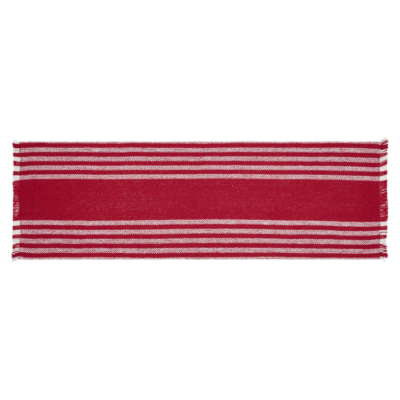 Arendal Rectangle Striped Cotton Table Runner, 24" x 8"