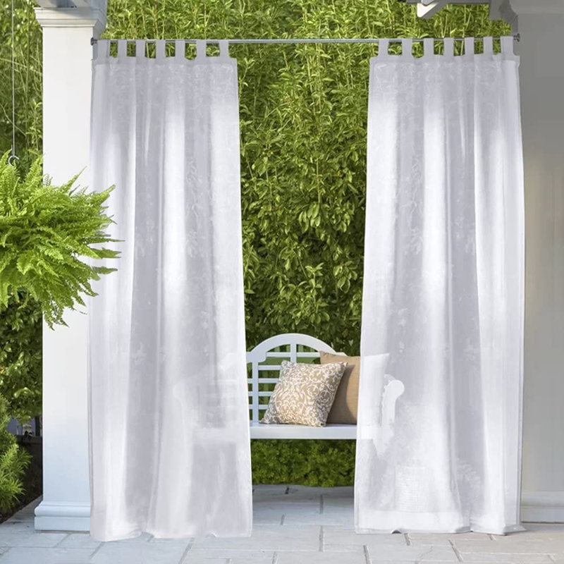 Abba Polyester Sheer Curtain Single Panel, 52" W x 84" L