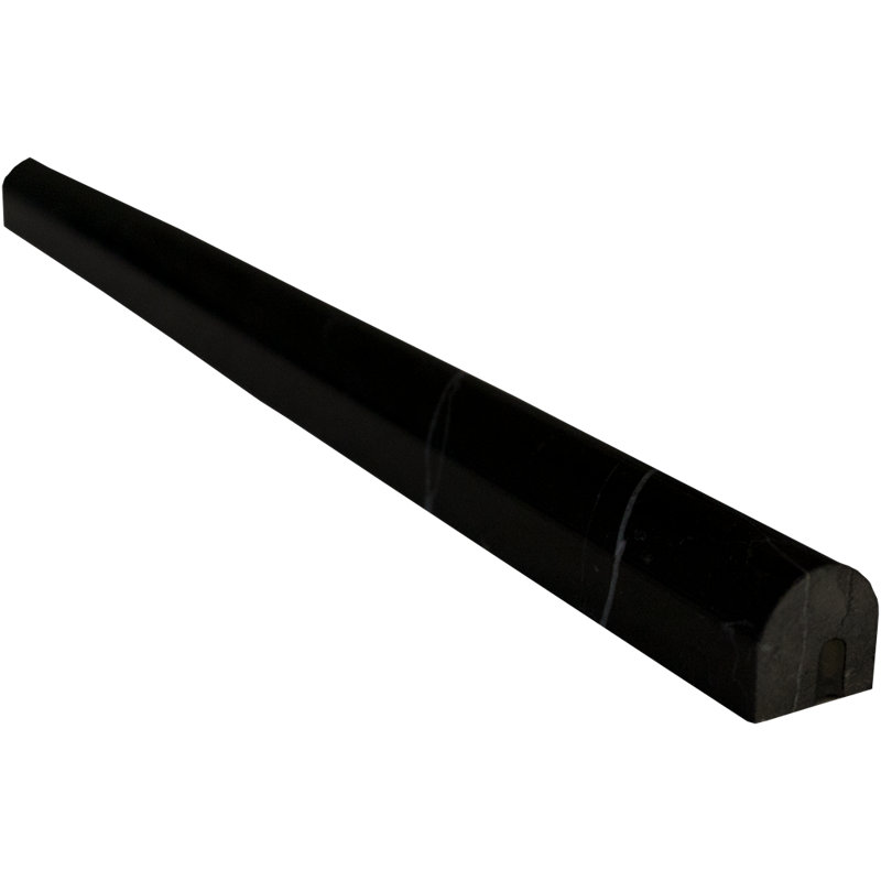 Nero Marquina 3/4" x 12" Bullnose Marble Look Wall Liner