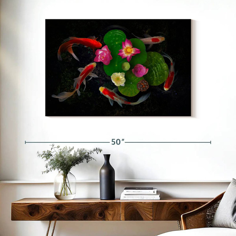 Flowery Koi Pond, 26" H x 39" W