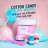 Nostalgia FSCC8 Cotton Candy Party Kit - Pink Vanilla, Blue Raspberry, Strawberry Flossing Sugars (7 oz. each) with Reusable Cones and Twist Ties