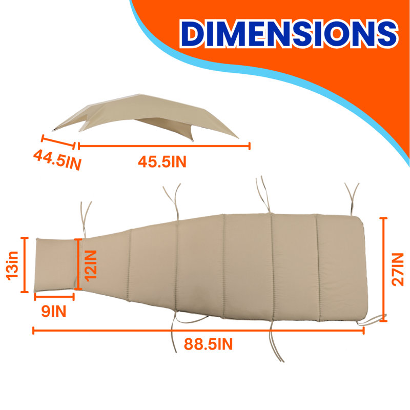 Coussin de siège Nagina, Kaki, H 2 po x l 27 po x P 88 po