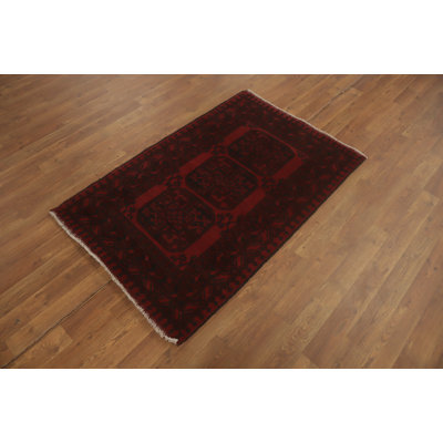 Elephant Foot Oriental Afghan Accent Rug 3x4