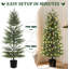 Sapin de Noël artificiel Norfolk Pine de 1,5 m, préilluminé avec 130 DEL et 8 modes d'éclairage, en polyéthylène doux au toucher, sans danger pour les familles et les animaux, avec pot noir stable pour la décoration intérieure et extérieure.-1121506025