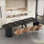 Table de salle à manger extensible pliable pour 1 à 10 personnes, console multifonctionnelle en bois extensible-1890229631