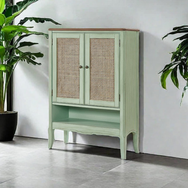 American Vintage Shoe Cabinet 16 Pair Shoe Storage Cabinet