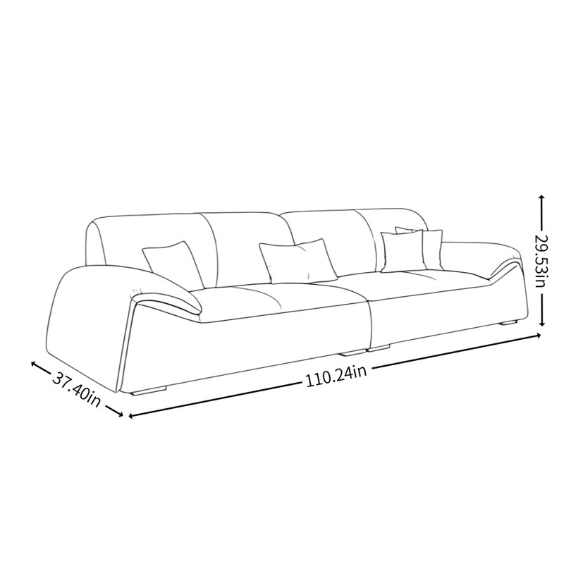 Italian Light Luxury Brown Sofa