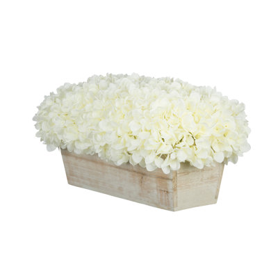 Arrangement d'hortensias lavande en pot synthétique