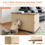 -in-1 Cat Scratcher End Tables with Storage, Wood MDF Modern Sofa Table
