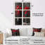 Monochromes rouges, noirs, vifs, œillets en pot - œillets, ensemble de 6 reproductions d'art mural-1878578498-1878578499