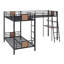 Lits superposés en L en MDF d'angle en métal avec lit mezzanine et bureau sous le lit à 3 lits